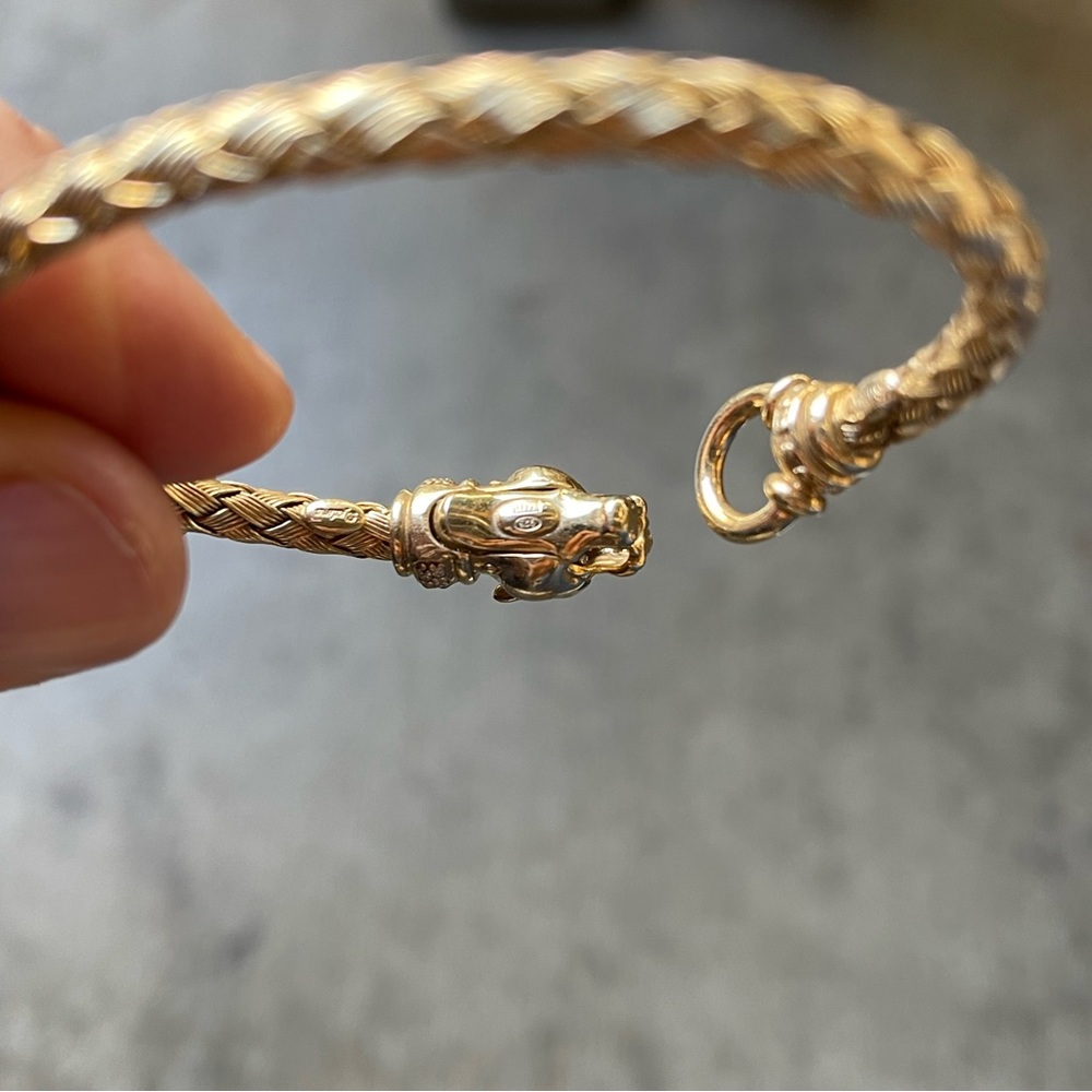 Sterling Silver, Solid, Tiger, Cuff Bracelet - image 8